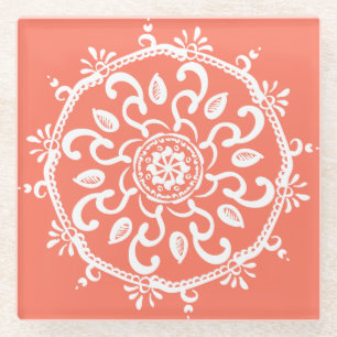 papaya glass coaster