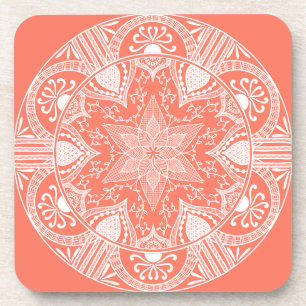 Papaya Mandala Coaster