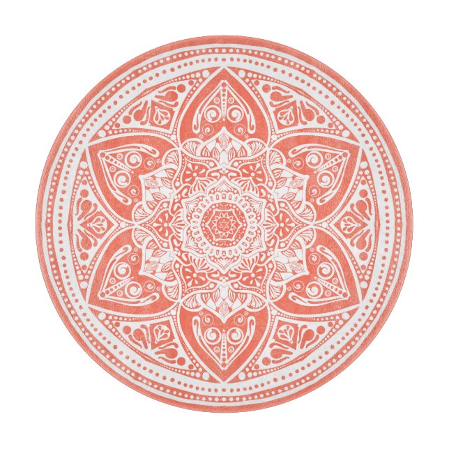 Papaya Mandala Cutting Board (Front)