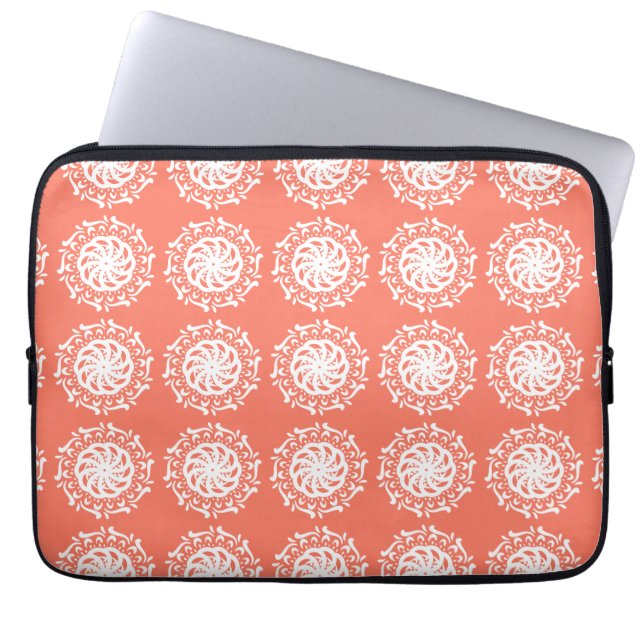 Papaya Mandala Laptop Sleeve (Front)