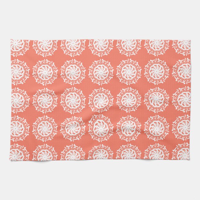 Papaya Mandala Tea Towel (Horizontal)