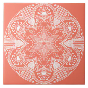Papaya Mandala Tile