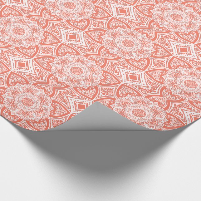 Papaya Mandala Wrapping Paper (Corner)