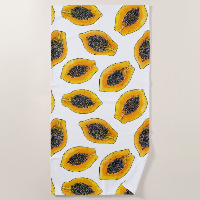 Papaya slices beach towel (Front)