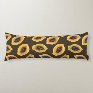 Papaya slices on dark brown body cushion