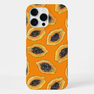 Papaya slices on orange iPhone 16 pro max case
