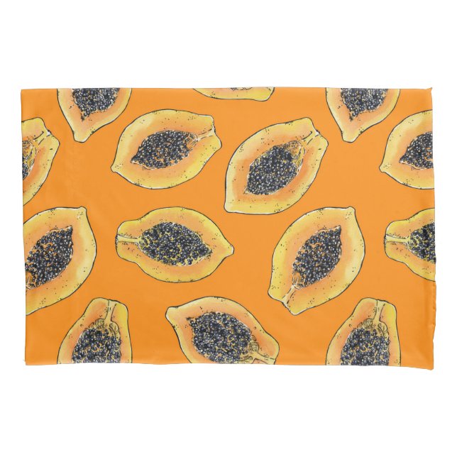 Papaya slices on orange pillowcase (Front)