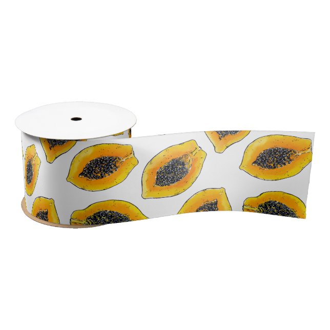 Papaya slices satin ribbon (Spool)