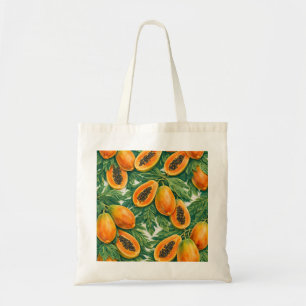 Papaya Slices Tropical Botanical Tote Bag