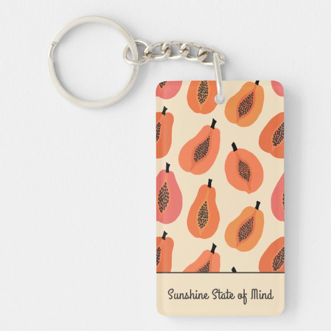 Papaya Sunshine State of Mind Key Ring (Front)