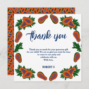 Papaya Sweet Fruit Fresh Summer Thank you card