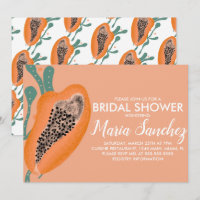 Papaya Tropical Fruit Abstract Bridal Shower