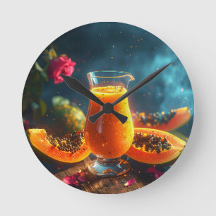 PAPAYA - TROPICAL KISS ROUND CLOCK