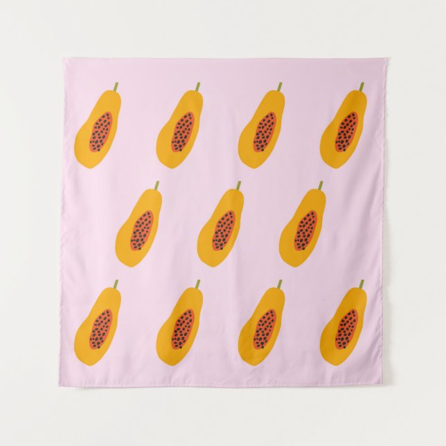 Papaya vintage Pattern Tapestry (Front)