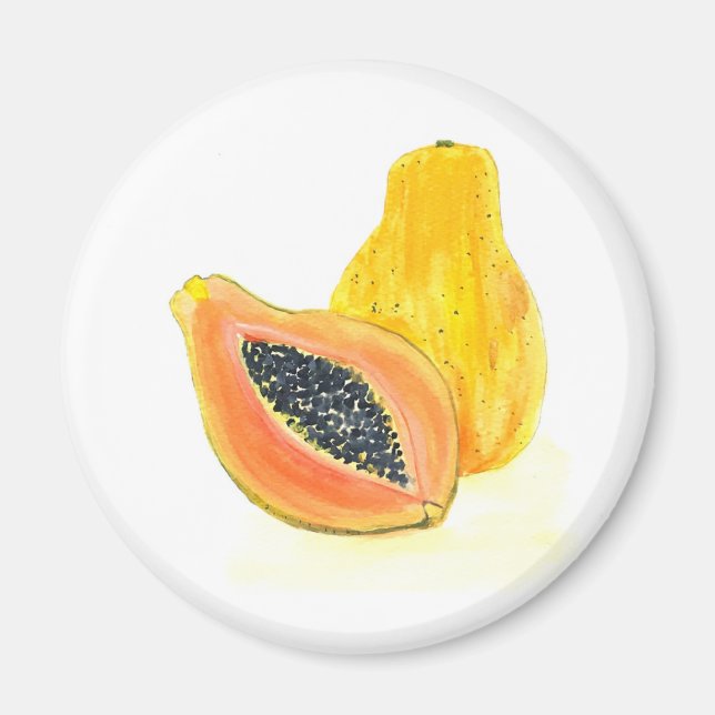 Papaya watercolour magnet (Front)