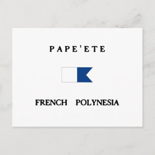 Pape'ete French Polynesia Alpha Dive Flag Postcard