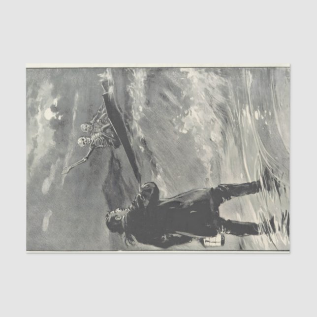 Papel De Seda 2 esqueletos en sus ataúdes Tissue Paper (Front)