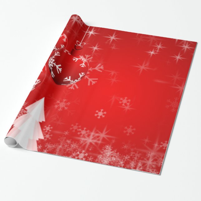 Papel para navidad red white  Merry Christmas Wrapping Paper (Unrolled)
