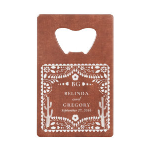 Papel Picado Boda Mexican Terracotta Brown Wedding