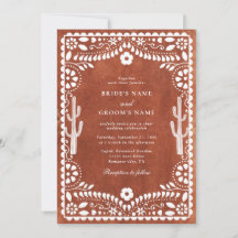 Papel Picado Boda Mexican Terracotta Brown Wedding