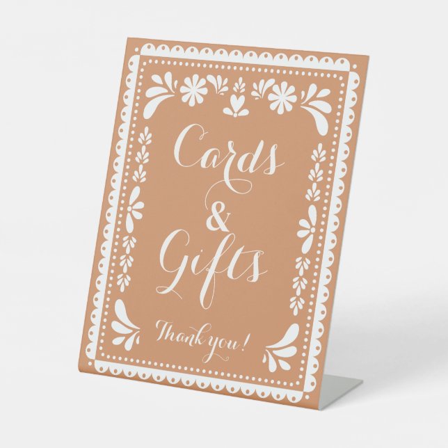 Papel Picado Cards & Gifts Table Mexican Fiesta Pedestal Sign (Front)