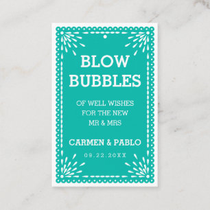 Papel Picado Colourful Mexican Wedding Send-Off Ta Business Card