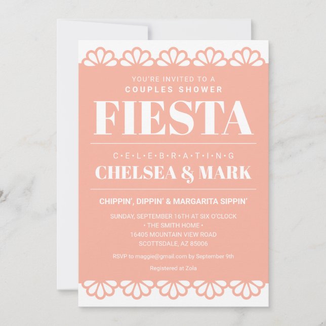 Papel Picado Couples Shower Invitation (Front)