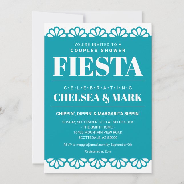 Papel Picado Couples Shower Invitation (Front)