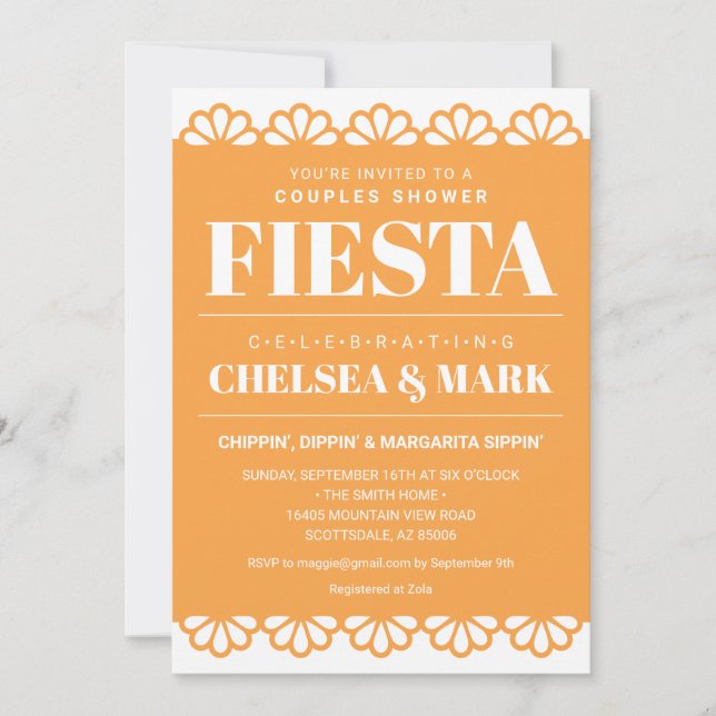 Papel Picado Couples Shower Invitation (Front)