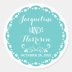 Papel Picado Envelope Seal Aqua Fiesta Wedding