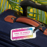 Papel Picado Fun Fiesta Luggage Tag<br><div class="desc">A fun colourful luggage tag for any sort of weekend away! Which location will you choose for your fiesta? Customise for Galentine's Day,  birthdays,  wedding bridal showers,  and bachelorette weekends.</div>