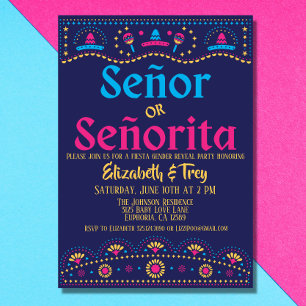 Papel Picado Gender Reveal Fiesta Invitation