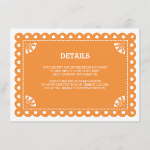 Papel Picado Insert Card - Orange