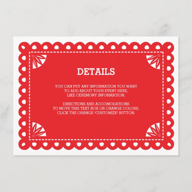 Papel Picado Insert Card - Orange (Front)