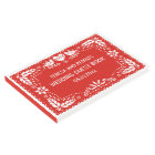 Papel picado love birds red wedding guest book