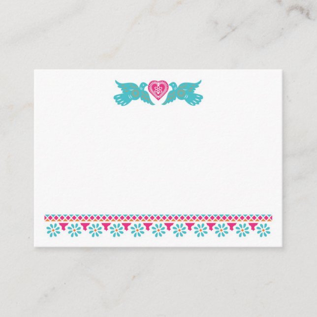 Papel Picado Lovebirds Place Card (Front)