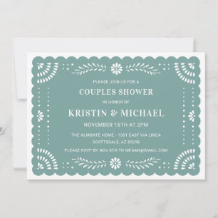 Papel Picado Mexican Couples Shower Invitation