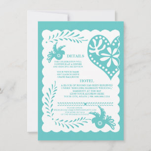 Papel Picado Mexican Fiesta Wedding Details Card