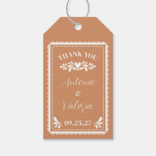 Papel Picado Mexican Wedding Favour Tags Thank You