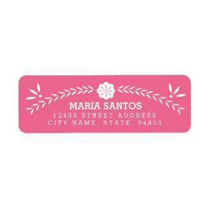 Papel Picado Return Address Labels - Pink