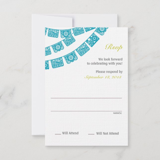 Papel Picado Rsvp Wedding (Front)
