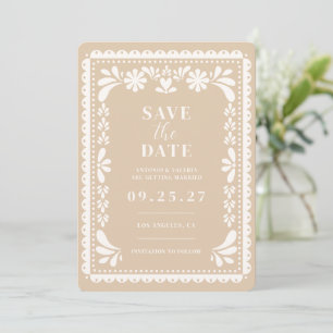 Papel Picado Save the Date Mexican Hacienda Invite