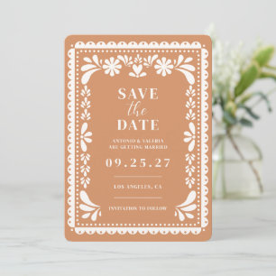 Papel Picado Save the Date Mexican Wedding Invitation