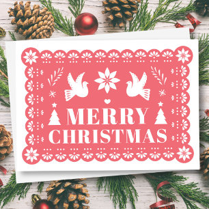Papel Picado Style Mexican Christmas Card