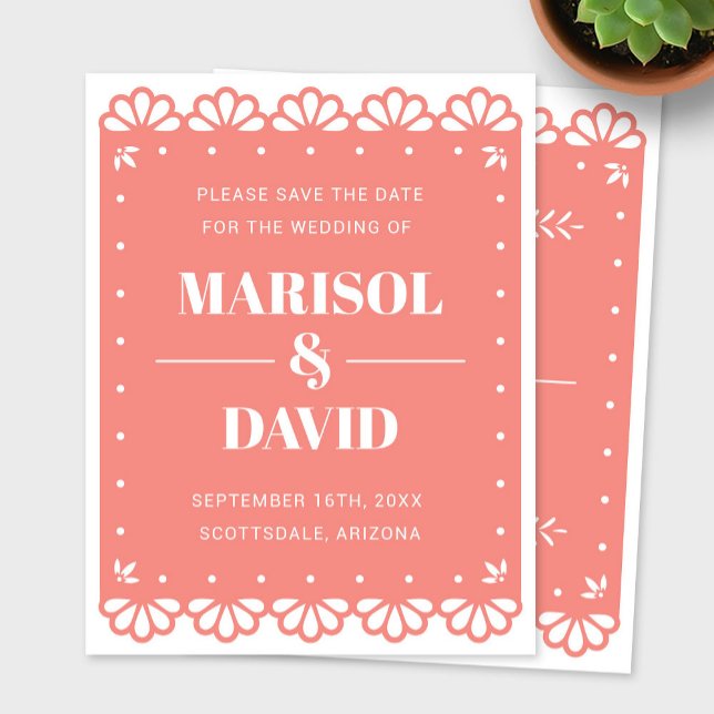 Papel Picado Style Save The Date Card (Creator Uploaded)