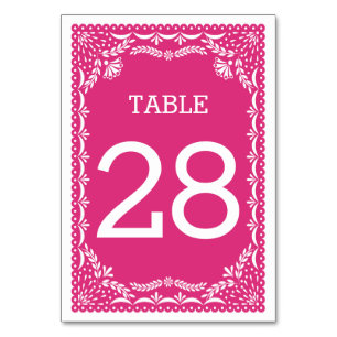 Papel Picado Table Number   Editable Colour
