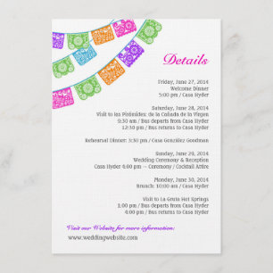 Papel Picado Wedding Details Enclosure Multicolor Card