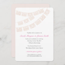 Papel Picado Wedding Party Invite Pink