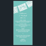 Papel Picado | Wedding Reception Menu Card<br><div class="desc">This menu card design features a traditional Mexican wedding banner called a papel picado.
Tip: You can change the background colour using the eye-dropper tool.
See the coordinating wedding invitation below... </div>