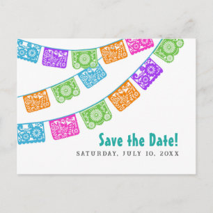 Papel Picado Wedding Save the Date postcard
